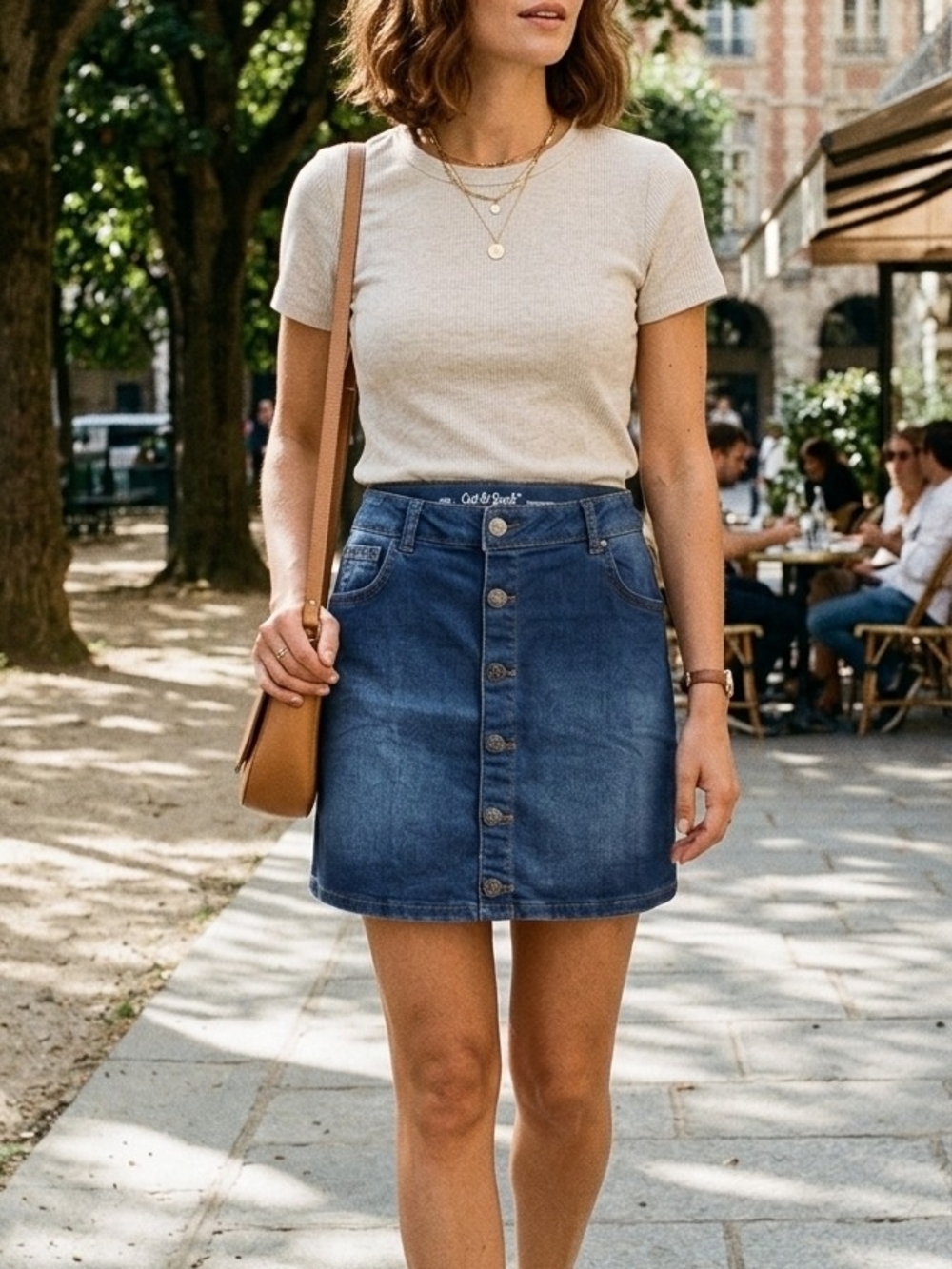 Cat & Jack Blue Button-Front Denim Mini Skirt   SK 10